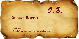 Orova Barna névjegykártya