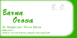 barna orova business card